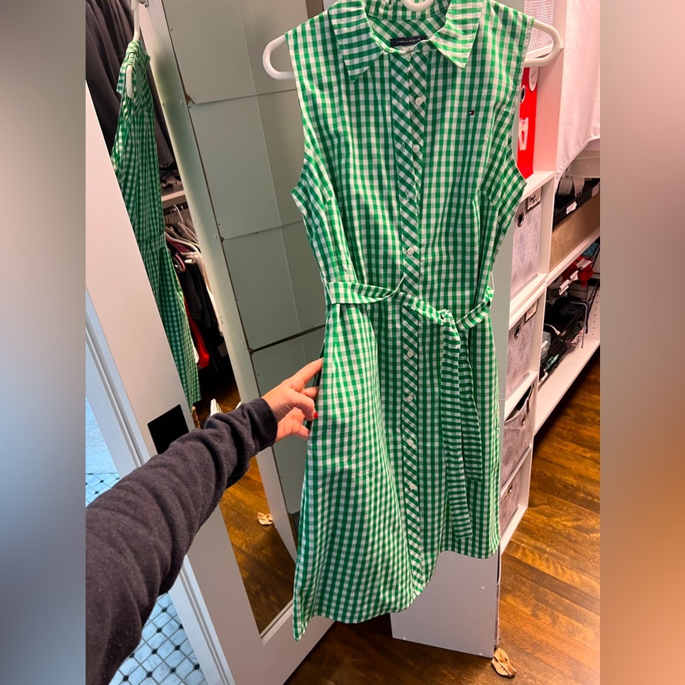 NEW- Tommy Hilfiger Green dress with pockets